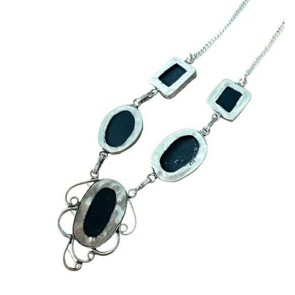Black Tourmaline Sterling Silver Handmade Necklace - Picture 3 of 4